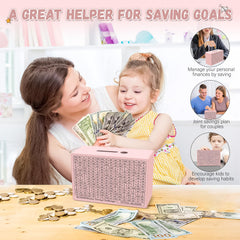 Gomyrod money box counter shows progress toward savings goals.