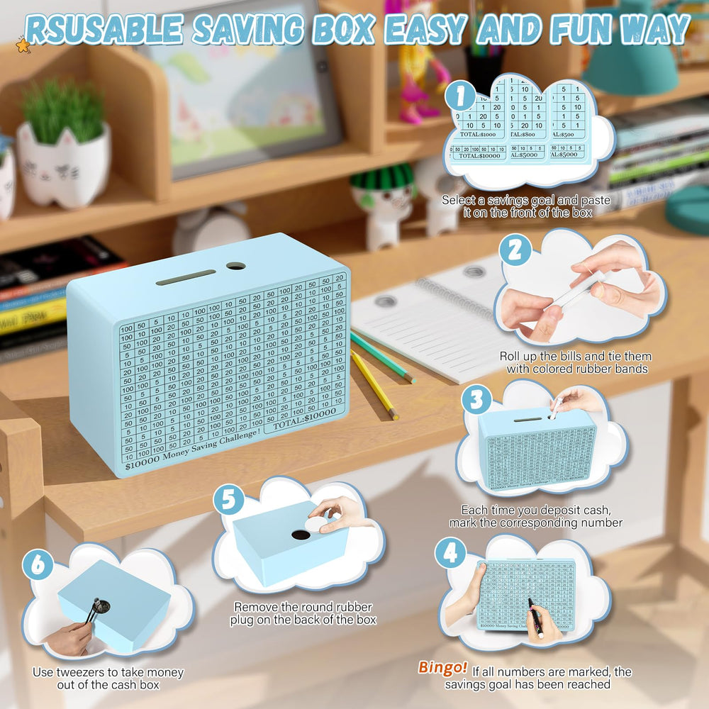 Gomyrod wooden money saving box back slot enables smooth withdrawals