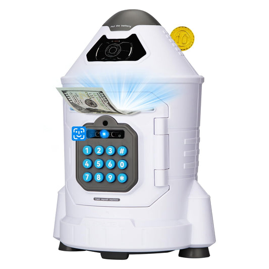 GONINO rocket piggy bank front view boosts imaginative play and savings.