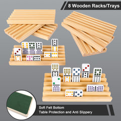 Gonoelec Mexican Train Dominoes Set tin box storage highlights portability.