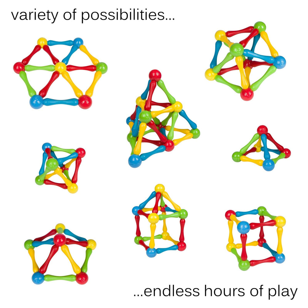 Goobi color-rich system supports color recognition and pattern-building during play.