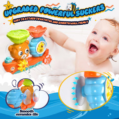 GOODLOGO waterfall station bath toy offers flowing water and color.