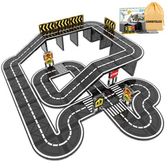 Goodtiles magnetic road expansion set shows curved road pieces for flexible layouts.
