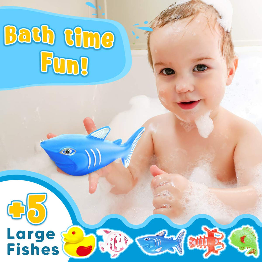 Children playing Goody King fishing game outdoors at a water table.