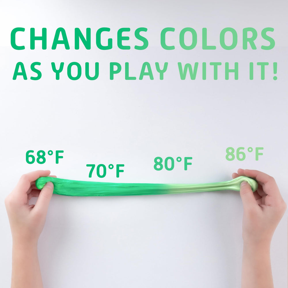 Goody Putty orange-to-peach tin shows warm color changes during playtime.