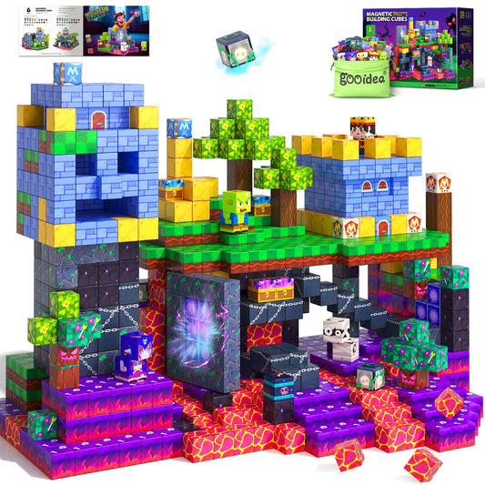 Gooidea 150 magnetic blocks displayed for imaginative play and STEM exploration