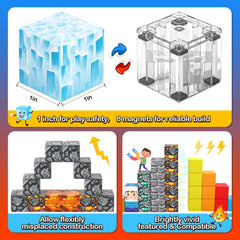 Gooidea Ice Fire World 1-inch cubes support precise stacking.