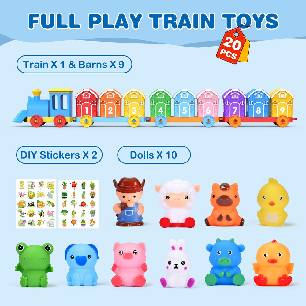 GooMags colorful train carriages encourage sorting and sequencing during playtime.