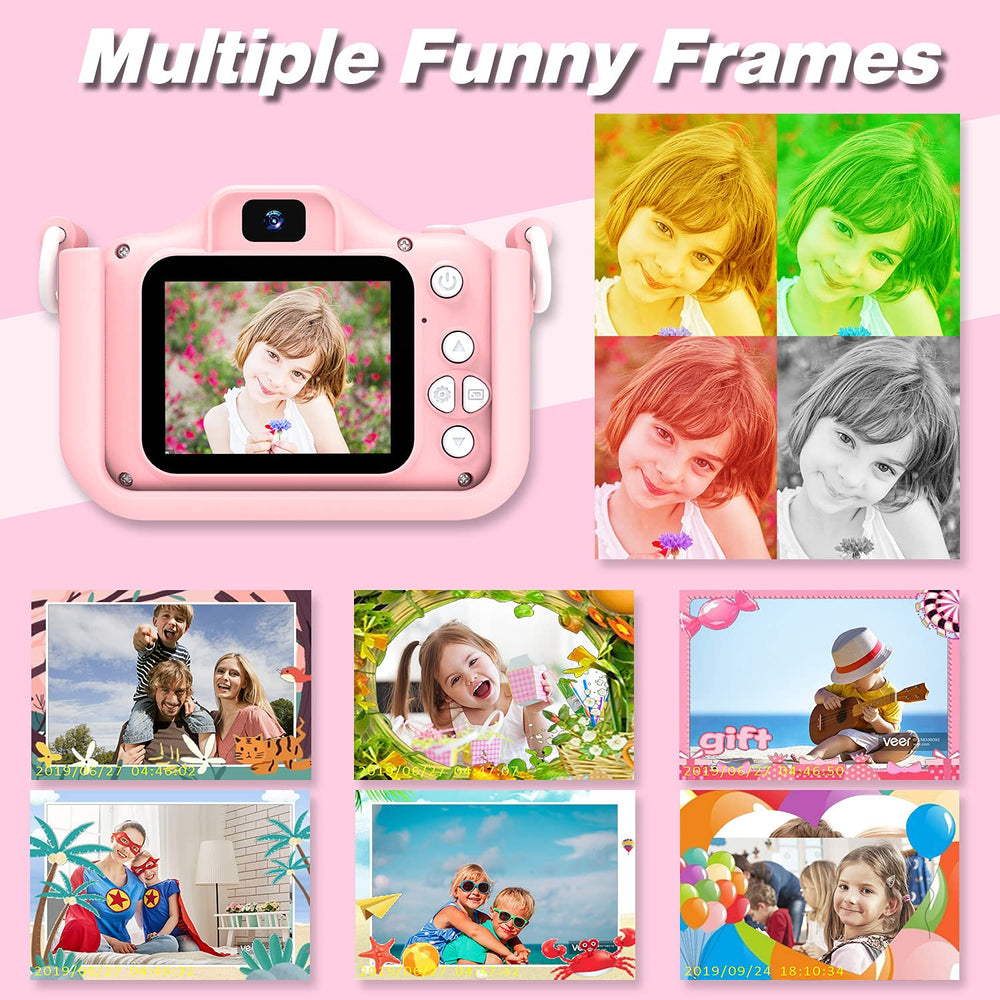 Goopow kids camera captures 1080p video for clear family moments.
