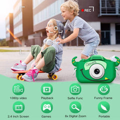 Goopow Kids Camera LCD display close-up with user-friendly interface