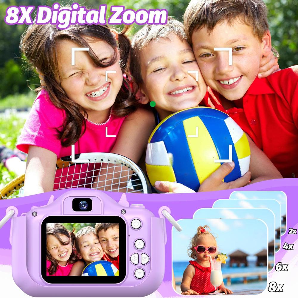Goopow Kids Selfie Camera includes 32GB micro SD card for storage.