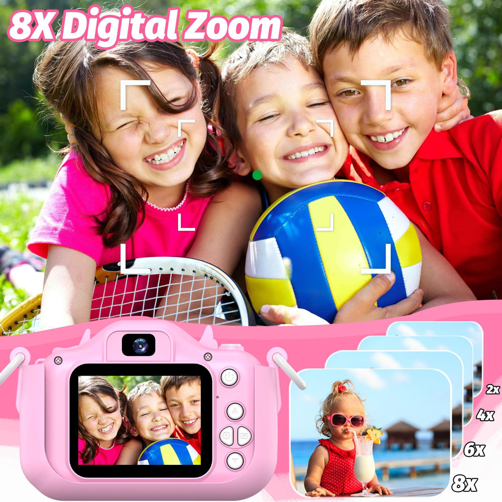 Goopow Kids Selfie Camera includes 32GB SD card for instant storage