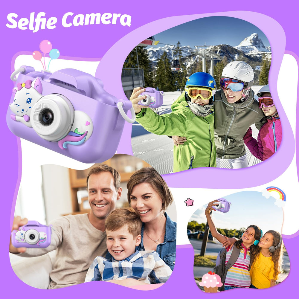 Goopow Kids Selfie Camera cat-cover design emphasizes safe, soft materials for children