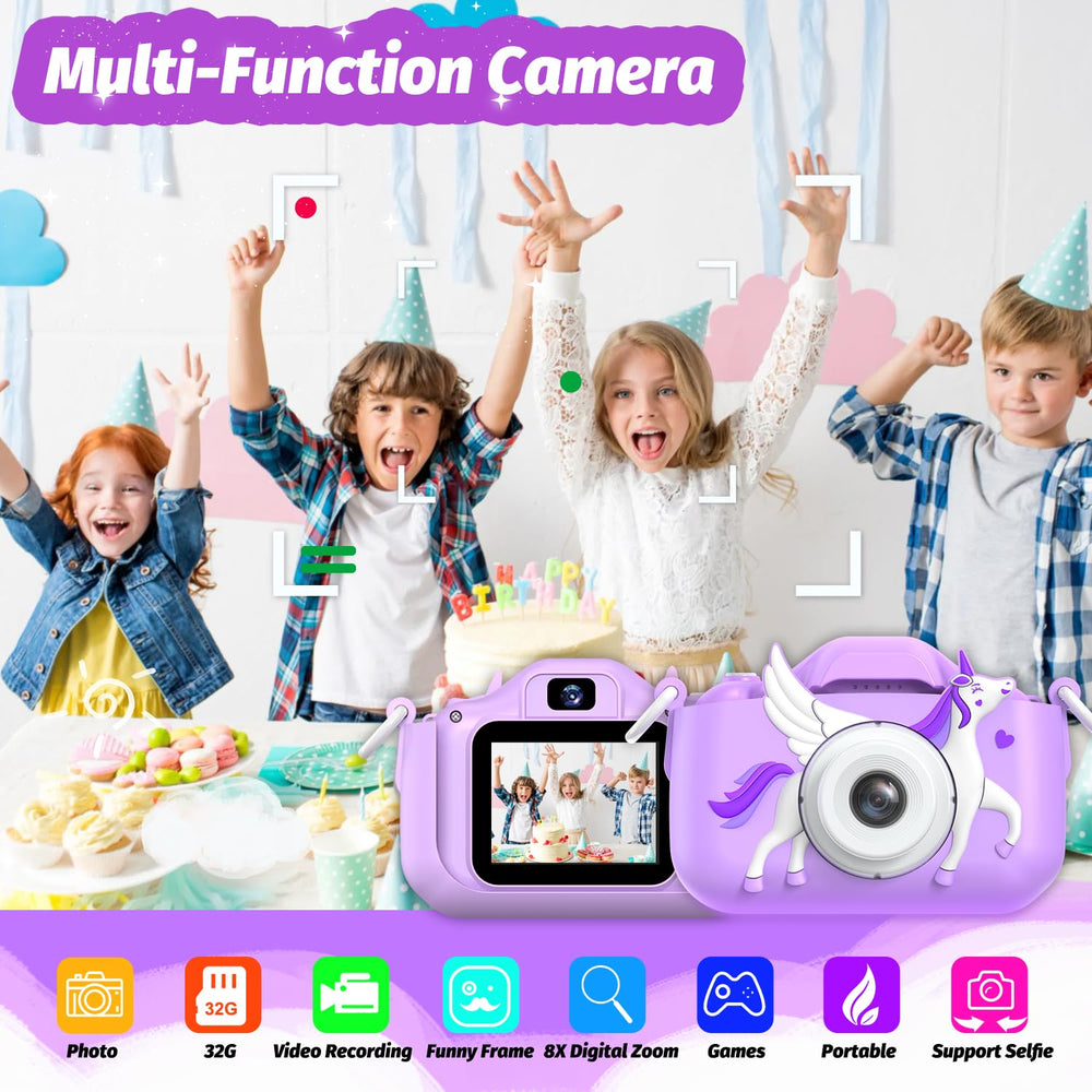 Goopow Kids Selfie Camera rear view ideal for on-the-go video capture.