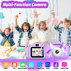 Goopow Kids Selfie Camera rear view ideal for on-the-go video capture.