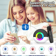 Goopow Mini Karaoke Bluetooth wireless connection for easy pairing.