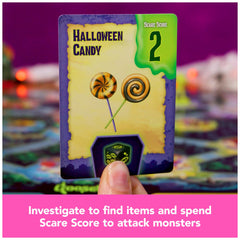 Goosebumps scare score tokens emphasizing risk and timing during monsters' battles.