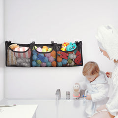 Goowin black bath toy organizer keeps bathrooms tidy and visually neat