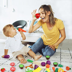 GOPLACS colorful wooden fruits close-up highlight vibrant colors