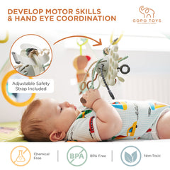 GOPO TOYS Baby Airplane Toy with textured strings for tactile exploration