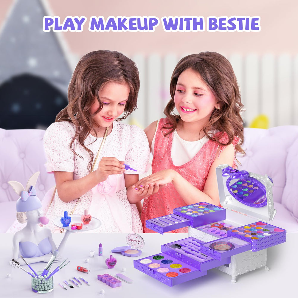 Gorispi makeup box with mirror enables tidy storage and on-the-go fun.