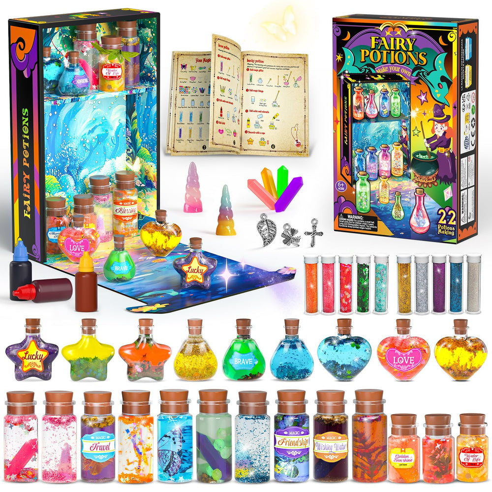 GORISPI Magic Potion Kit display shows components for imaginative play and organized crafting.
