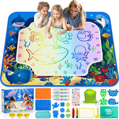 Gorispi Water Doodle Mat 32x40 inch—large drawing area for kids to create freely.