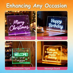 Gosarhey illuminated acrylic board shows a floating display with invisible brackets.