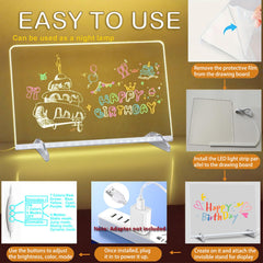 Gosarhey 12x8 inch LED board offers a roomy art surface for kids.