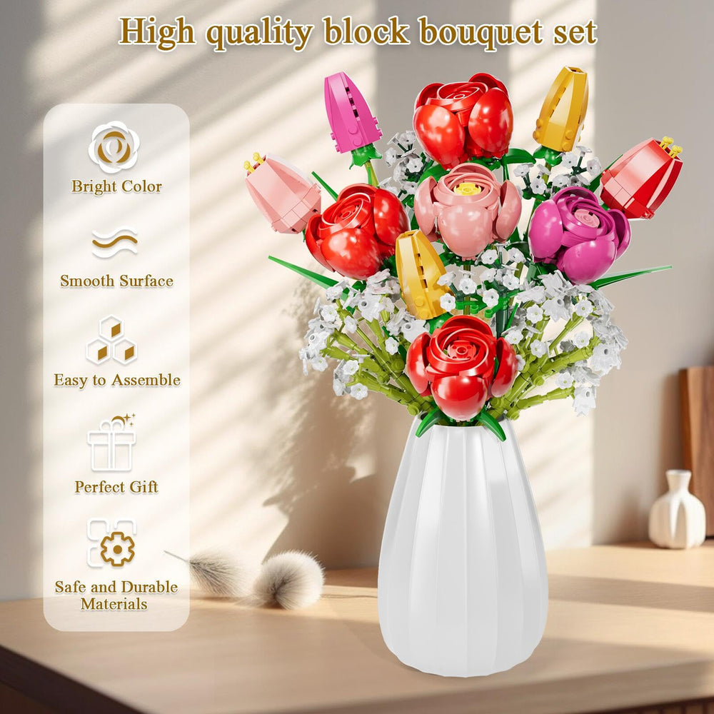 GoStock ABS material bouquet blocks showing high quality, reusable construction.