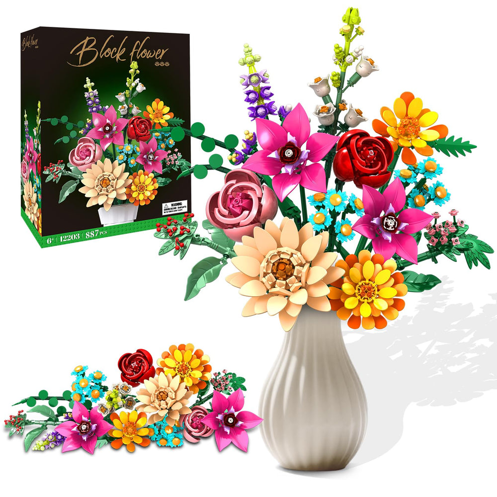 GoStock Flower Bouquet Building Set vibrant bouquet blocks for vivid home decor