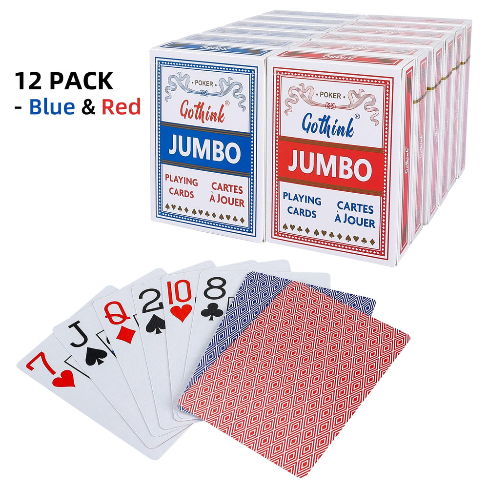 GOTHINK 52-card deck with jokers supports standard gameplay