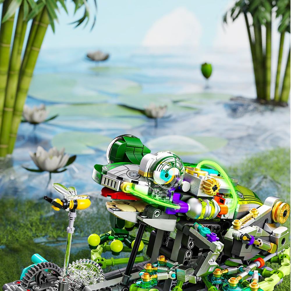Gotimon Frog model side view during assembly showing intricate parts