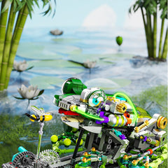 Gotimon Frog model side view during assembly showing intricate parts