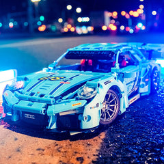 GOTIMON Blue Sports Car 911 building blocks and instructions set for easy assembly
