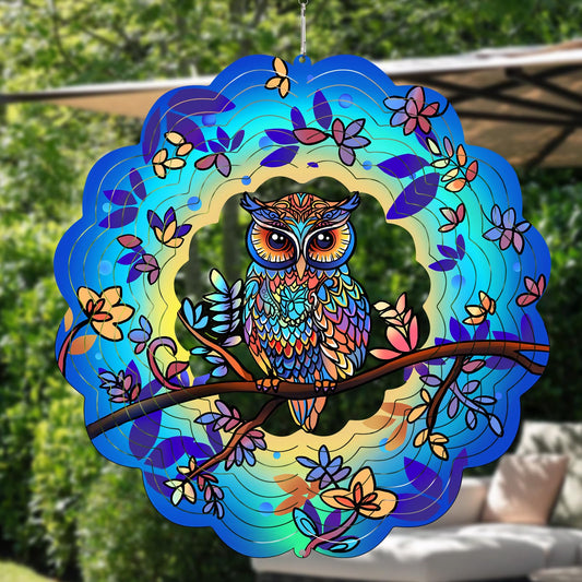 GOTOME Owl wind spinner outdoor 12inch adds colorful motion to your garden.