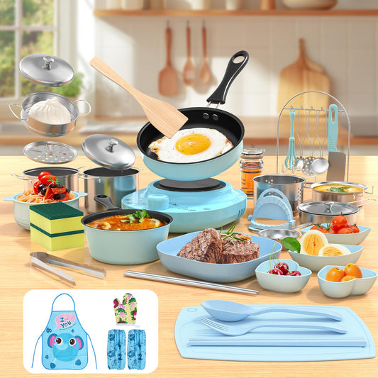 Gotoofun kid-safe stove burner for beginner chefs, enabling easy real cooking at home.