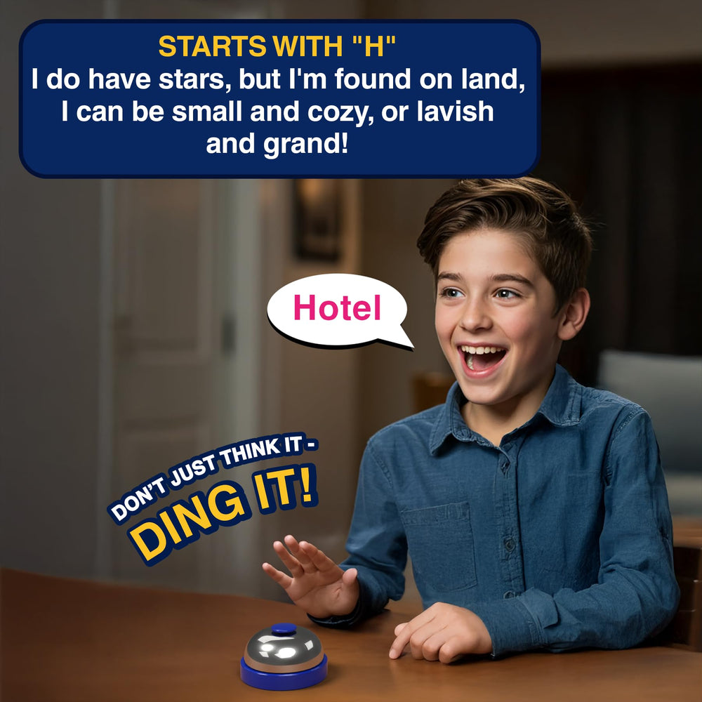Gouda Games Dare to Ding card collection highlights three riddles per card.