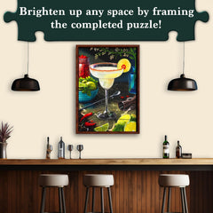 Puzzle ready to frame with white backing for Margarita art
