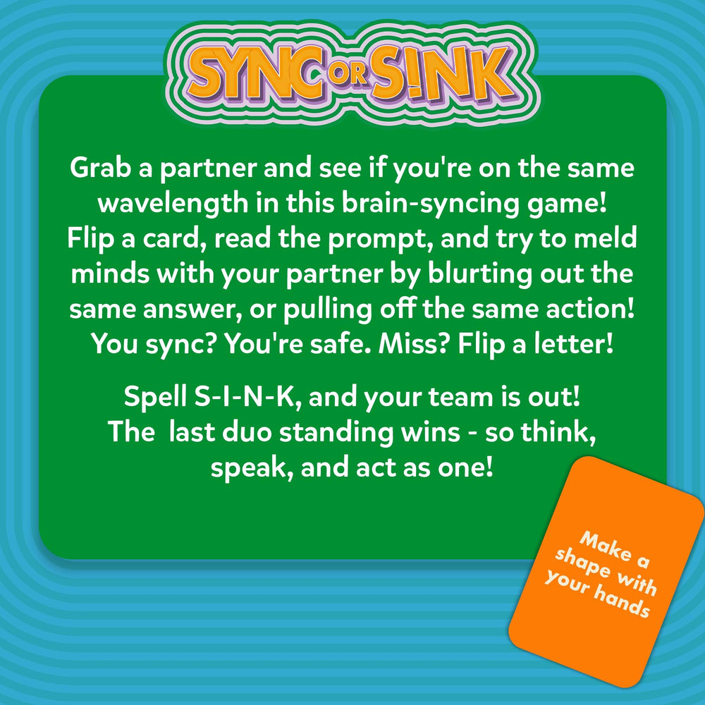 Gouda Games Sync or Sink family night ready for 4-8 players.