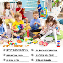 Gouezcc wooden 3-in-1 sounder being held for sensory play and beat keeping