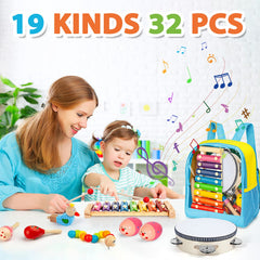Gouezcc wooden three-in-one xylophone close-up highlighting bright keys for auditory discrimination
