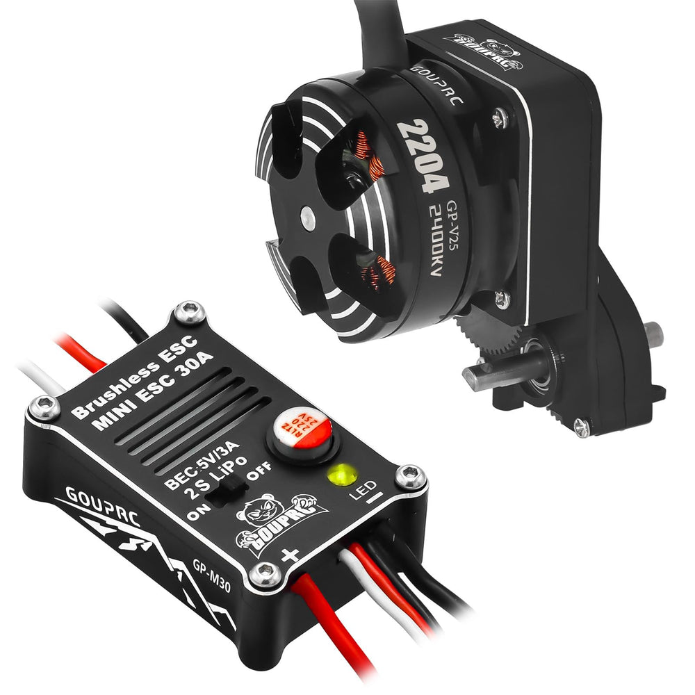 GOUP RC motor 2204 2400KV with transmission, smooth crawling torque.