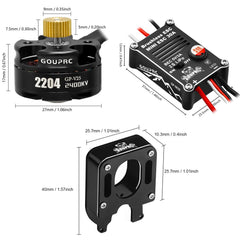 2S lithium‑ready setup for smooth low‑speed control and power.
