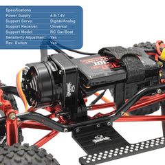 GOUP RC 30A ESC with aluminum housing for durable heat dissipation.