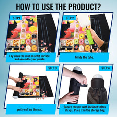 Gourbette 46x26 inch puzzle mat fits 500–1500 piece puzzles