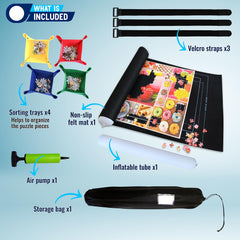 Gourbette inflatable tube aids pause and store while keeping puzzle flat