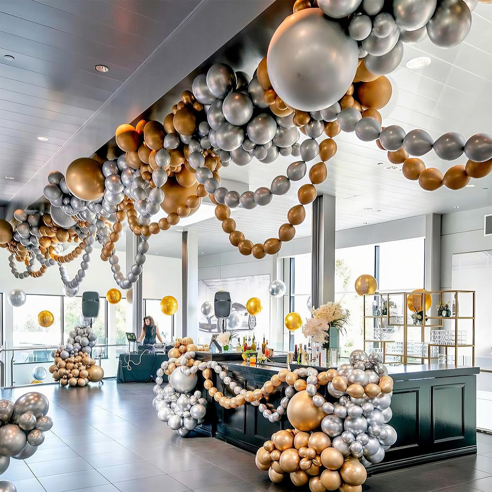 Govpy birthday party decor adding luxe metallic shimmer.