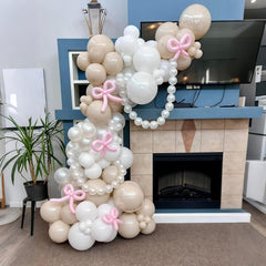 Govpy pearl white linking balloons stay full and durable during events.
