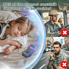 Gowtimly walkie talkie purple channel supports vibrant chats on hikes.
